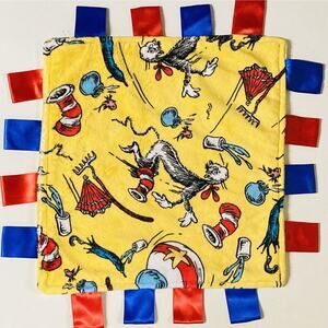 Taggie Cat in the Hat Dr. Seuss lovey Soft Security Blanket plush Baby Sleeping